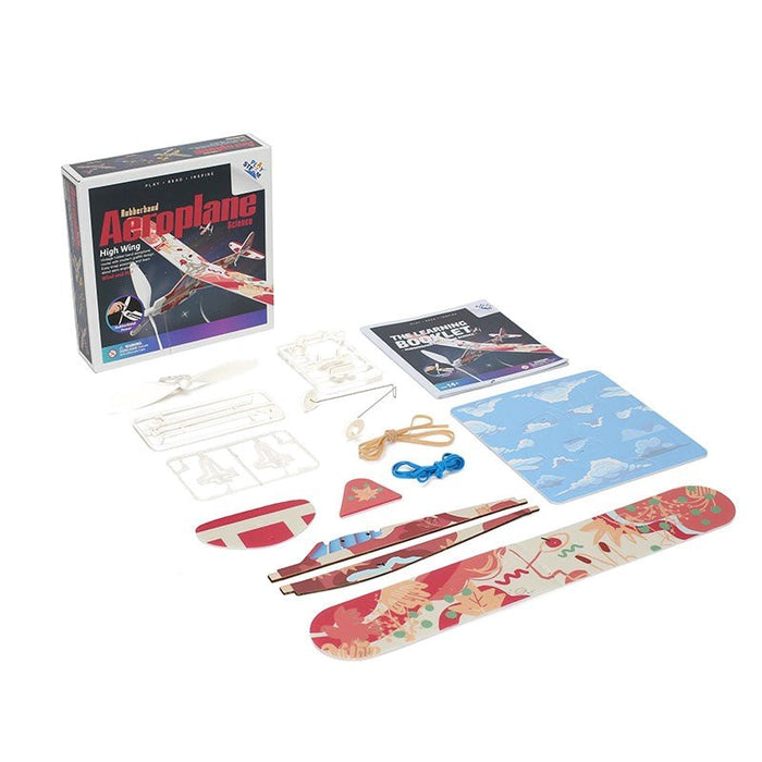 PlaySTEM XP04201C Rubber Band Aeroplane Science - High Wing