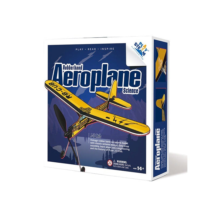 PlaySTEM XP04202C Rubber Band Aeroplane Science - J-3 Cub