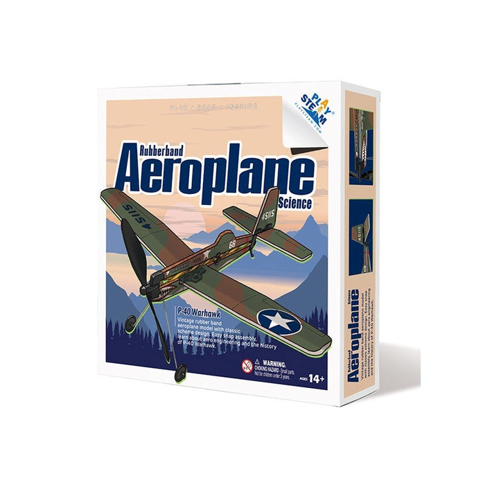 PlaySTEM XP04202D Rubber Band Aeroplane Science - P-40 Warhawk