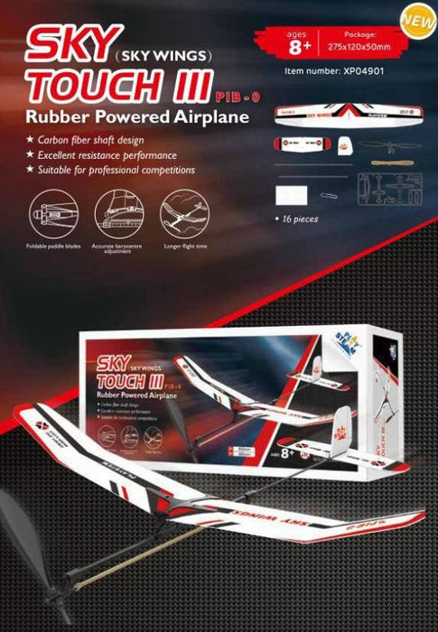 PlaySTEM XP04901 Sky Touch III Rubber Powered Airplane
