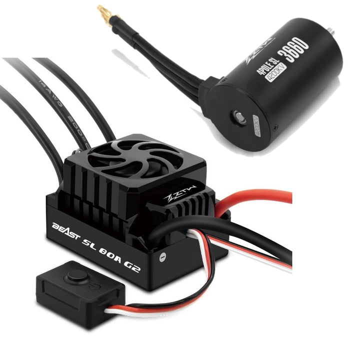 ZTW Brushless Beast Motor ESC Combo SL 80A 3S G2 EC3 Plug With 4P SL 550 3200KV 5mm shaft Motor - Arrma Gorgon 4x2 Upgrade