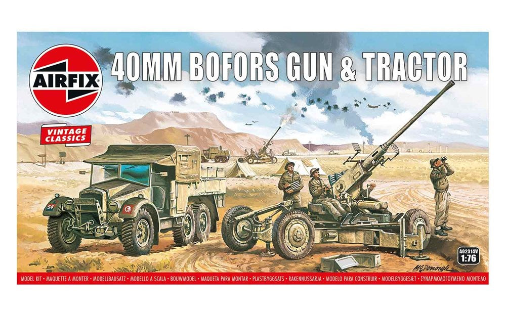 Airfix A02314V 1:76 Bofors 40mm Gun & Tractor - Vintage Classics