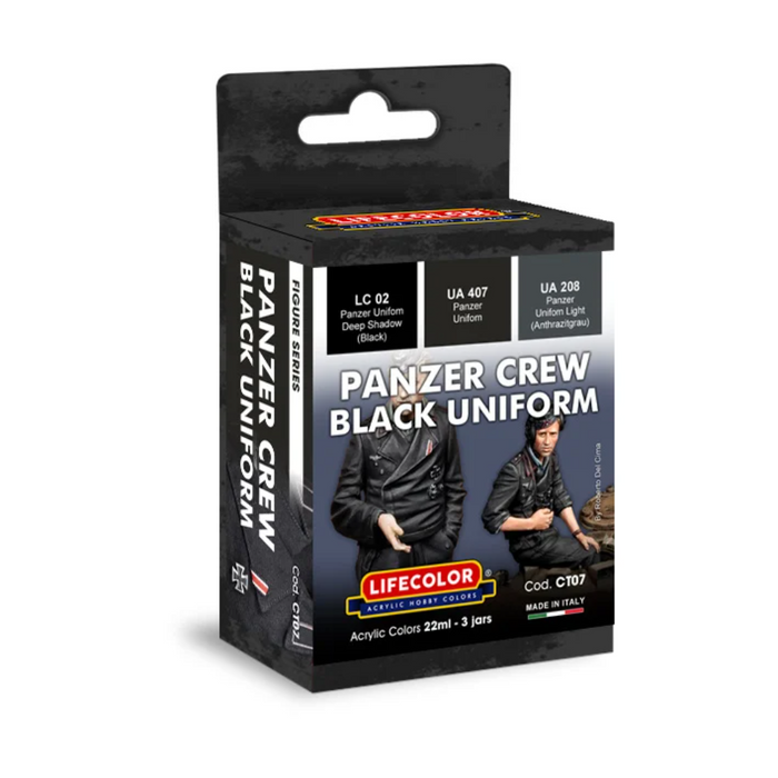 Lifecolor CT07 Panzer Crew Black Uniform (3 pk - 22ml)