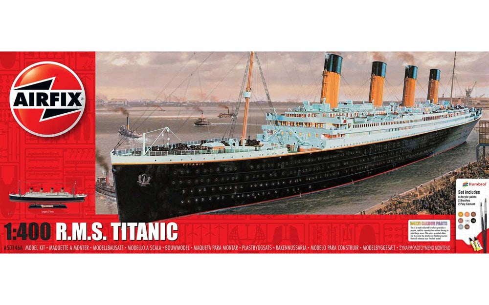 Airfix A50146A 1:400 RMS Titanic - Large Gift Set - Potentially Faulty Paints/Glue (No guarantee on paint - Sold AS-IS)