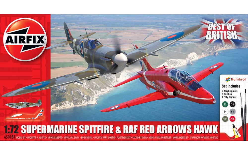 Airfix A50187 1:72 Best of British Spitfire and Hawk - Potentially Faulty Paints/Glue (No guarantee on paint - Sold AS-IS)