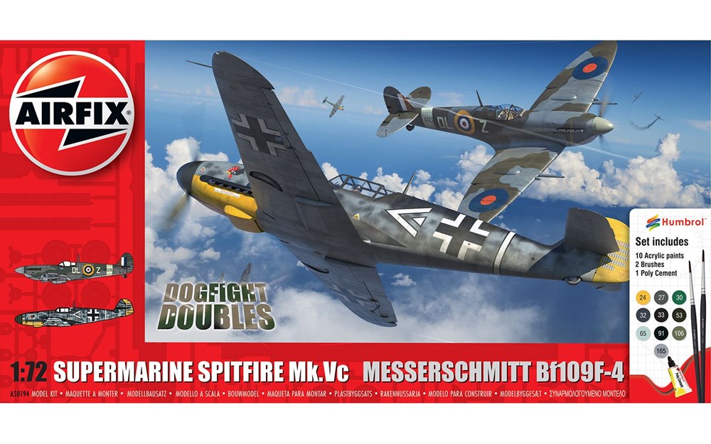 Airfix A50194 1:72 Supermarine Spitfire MKVc Vs Bf109F-4 Dogfight Doubles