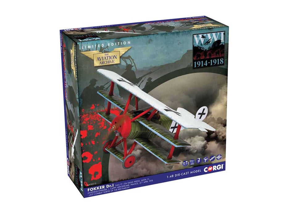 Corgi AA38312 1:48 Fokker DR.I Triplane Ltn Hans Weiss