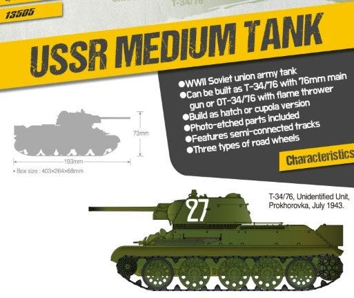 Academy 13505 1:35 USSR T-34/76 No.183 Factory Production