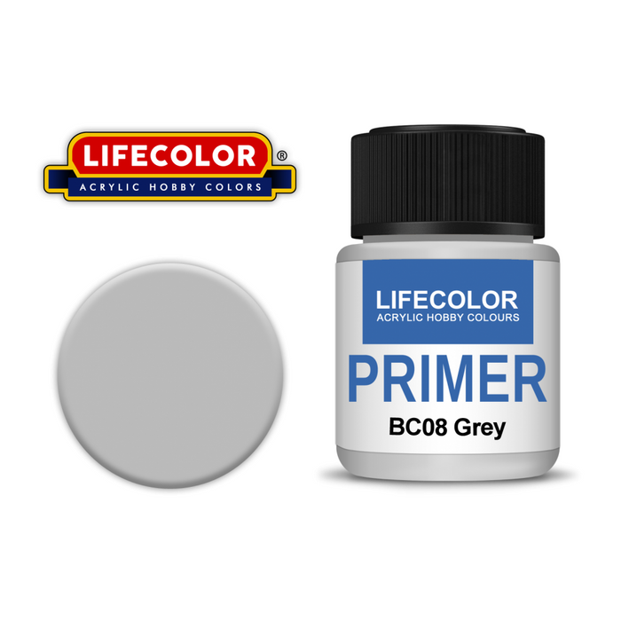 Lifecolor BC08 Grey Acrylic Primer (22ml)