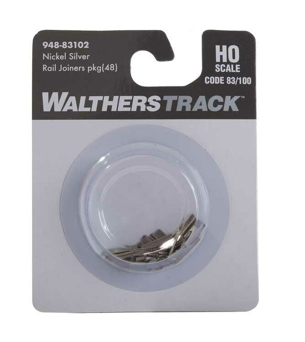 Walthers Track 948-83102 Code 83 or 100 Nickel-Silver Rail Joiners pkg(48)
