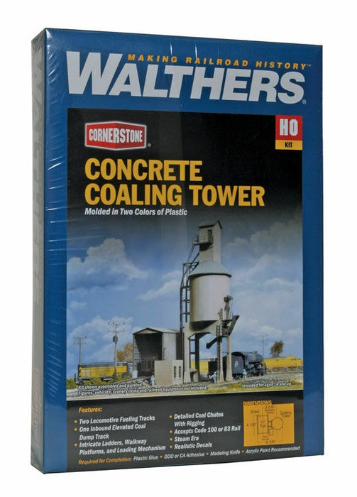 Walthers Cornerstone 933-3042 HO Concrete Coaling Tower Kit - Tower & Shed