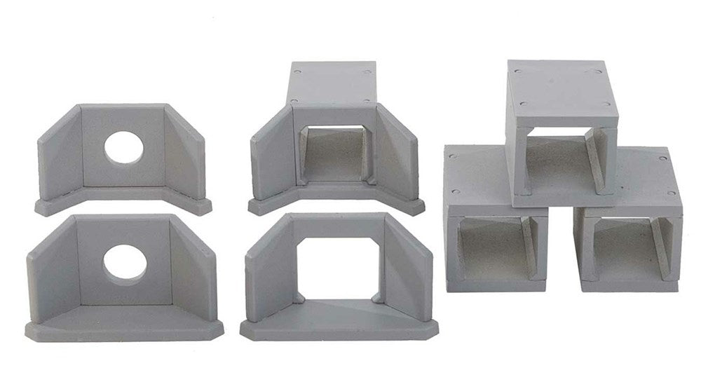 Walthers Cornerstone 933-4558 HO Concrete Culverts Kit pkg(4) - 3.8 x 1.2 x 2cm