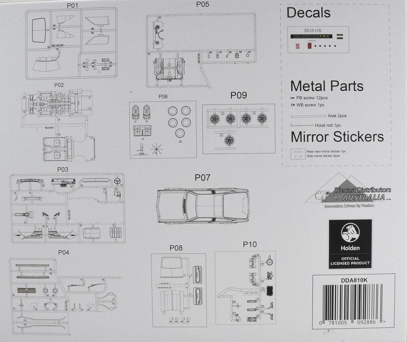 DDA-810K 1:24 Holden Torana A9X Kitset