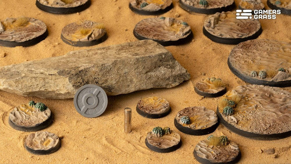 Gamers Grass Deserts of Maahl Bases - Round 25mm (x10)