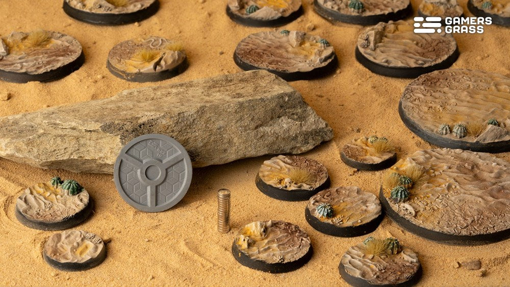 Gamers Grass Deserts of Maahl Bases - Round 32mm (x8)