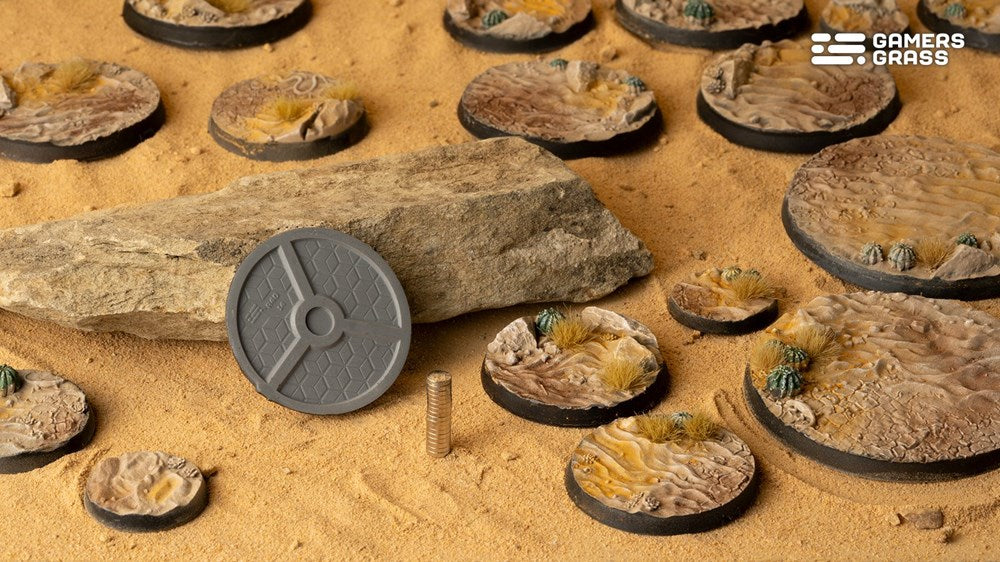 Gamers Grass Deserts of Maahl Bases - Round 40mm (x5)