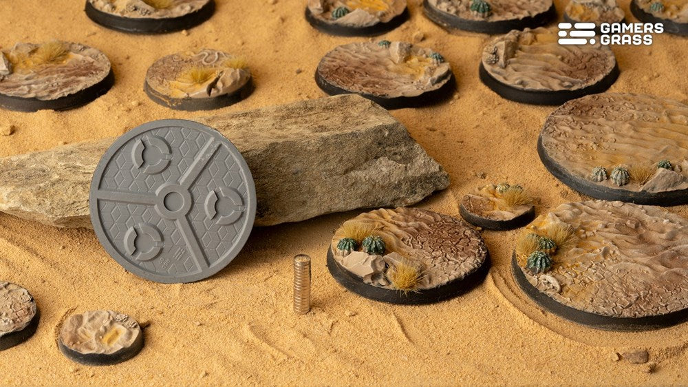Gamers Grass Deserts of Maahl Bases - Round 50mm (x3)
