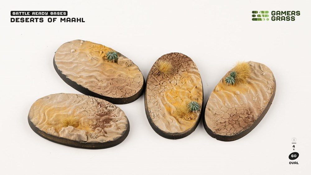 Gamers Grass Deserts of Maahl Bases - Oval 60mm (x4)