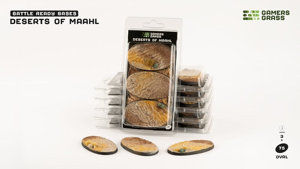Gamers Grass Deserts of Maahl Bases - Oval 75mm (x3)