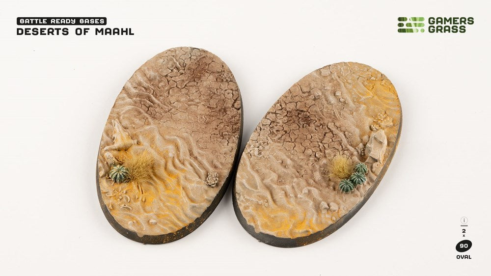 Gamers Grass Deserts of Maahl Bases - Oval 90mm (x2)