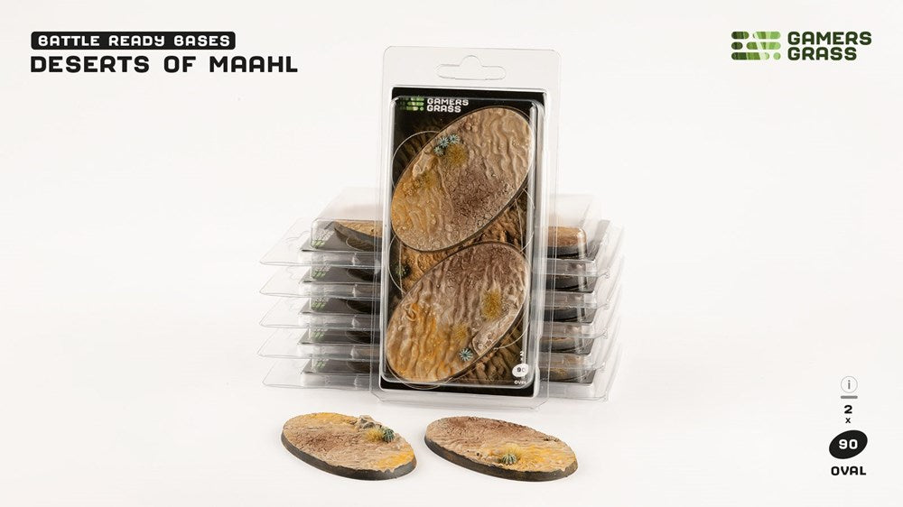 Gamers Grass Deserts of Maahl Bases - Oval 90mm (x2)