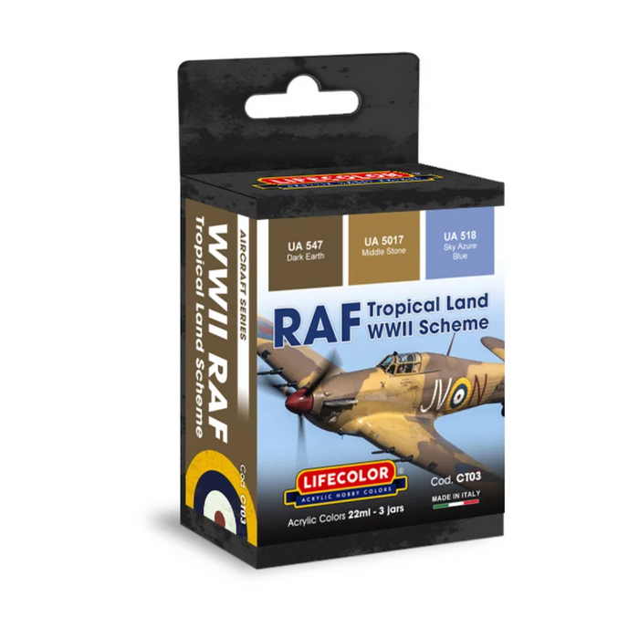 Lifecolor CT03 RAF Tropical Land WWII Scheme (3 pk - 22ml)
