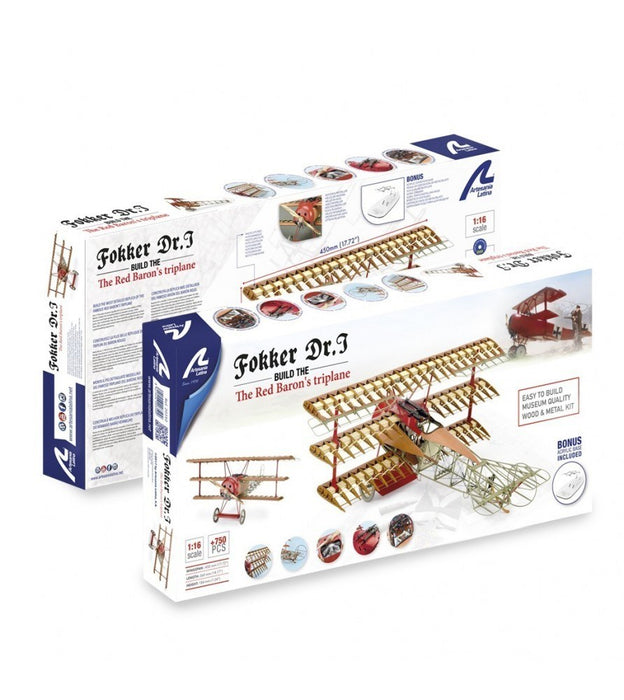 Artesania 20350 1:16 Fokker DR. 1 Triplane 'Red Baron' - Wooden and Metal Aircraft Model Kit
