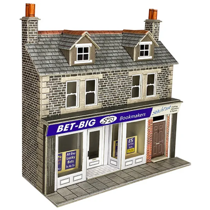 Metcalfe PO307 [OO] Low Relief Shop Fronts Kit in Stone (replaces PO273)
