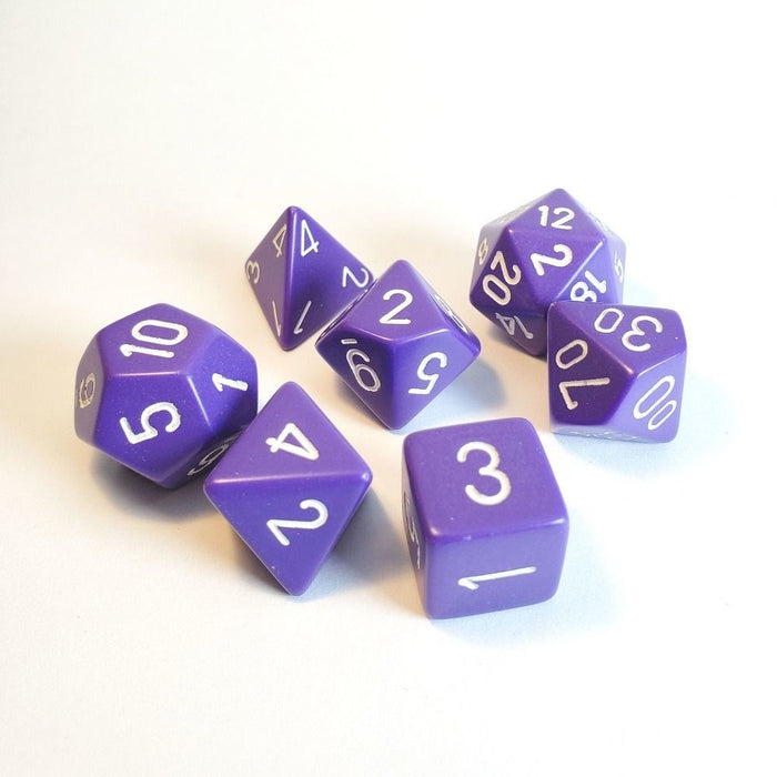 Chessex CHX-25407 Opaque Polyhedral Purple/white 7-Die Set