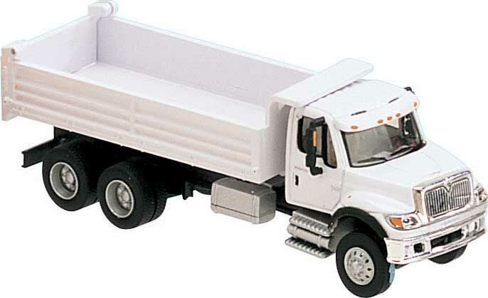 Walthers SceneMaster 949-11660 HO International(R) 7600 3-Axle Heavy-Duty Dump Truck - Assembled - White, Railroad Maintenance-of-Way Logo Decals