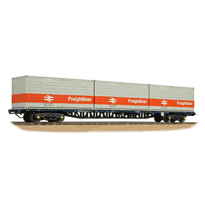 Bachmann Branchline [OO] 38-626B BR FFA Inner Flat in BR Blue, 3 x Type L Freightliner Containers
