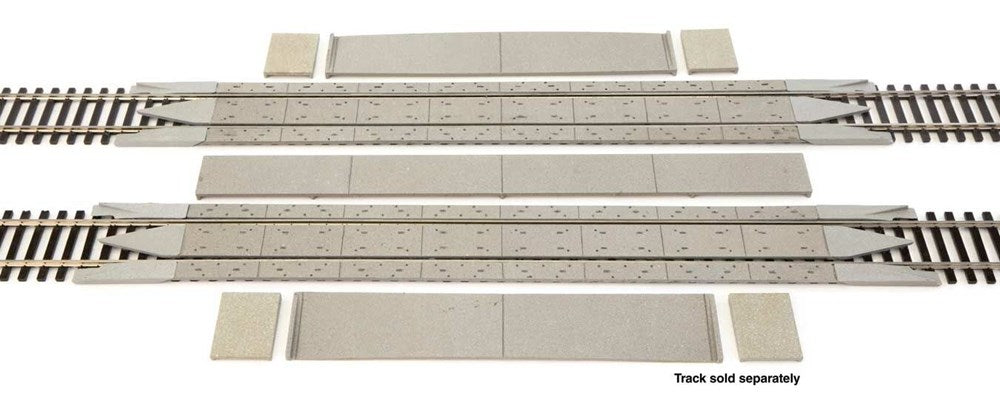 Walthers Track 948-83115 HO Modern Concrete Grade Crossing with Rerailer Ends Kit