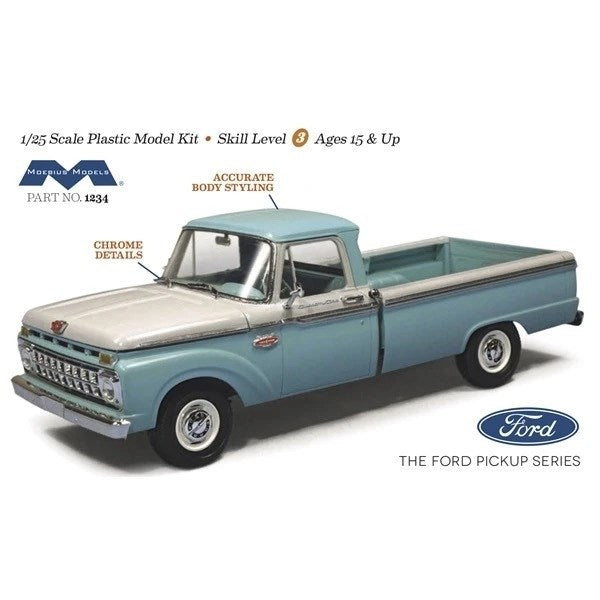 Moebius Models 1234 1:25 1965 F-100 Ford Custom Cab Styleside Pickup