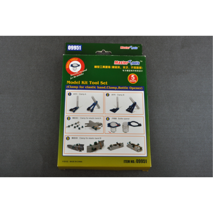 Master Tools 09951 Model Kit Tool Set(Clamp for elastic band,Clamp,Bottle Opener)