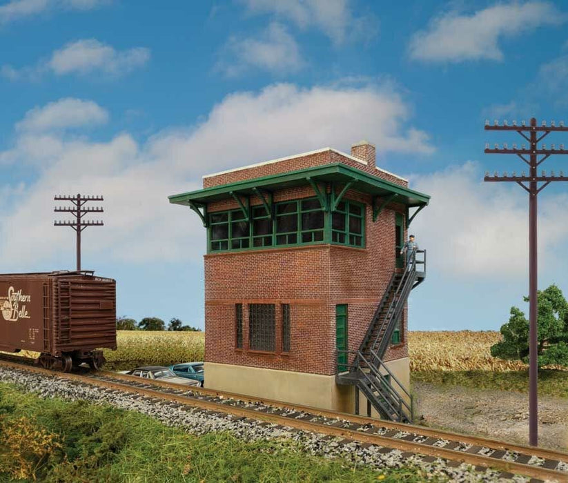 Walthers Cornerstone 933-3554 HO Pennsylvania Railroad Brick Interlocking Tower w/Flat Roof Kit