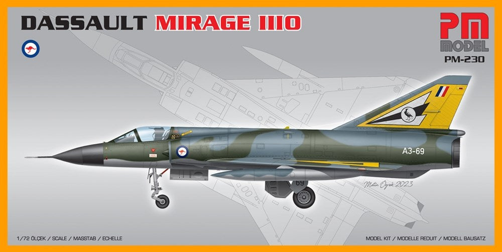 PM Model 230 1:72 Australian Air Force Mirage IIIO 5 & 77 Squadron Fighter Aircraft