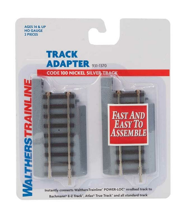 Walthers Trainline 931-1370 HO Power-Loc Track(TM) - Track Adapter pkg(2)