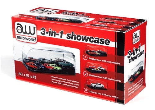 Auto World AWDC004 3 in 1 Display Case (Interchangeable Inserts)