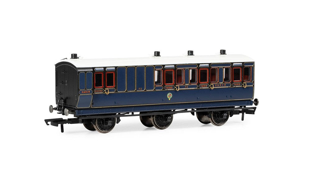 Hornby R40300 OO S&DJR, 6 Wheel Coach, 3rd Class, 72 - Era 2