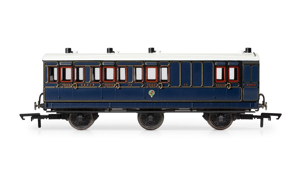 Hornby R40300 OO S&DJR, 6 Wheel Coach, 3rd Class, 72 - Era 2