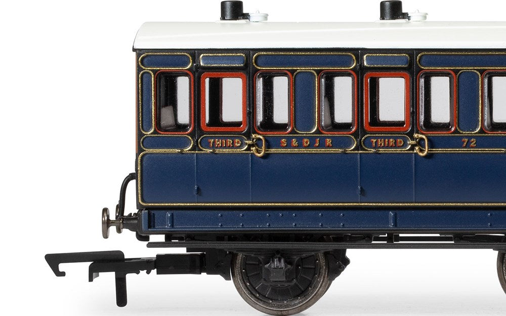 Hornby R40300 OO S&DJR, 6 Wheel Coach, 3rd Class, 72 - Era 2