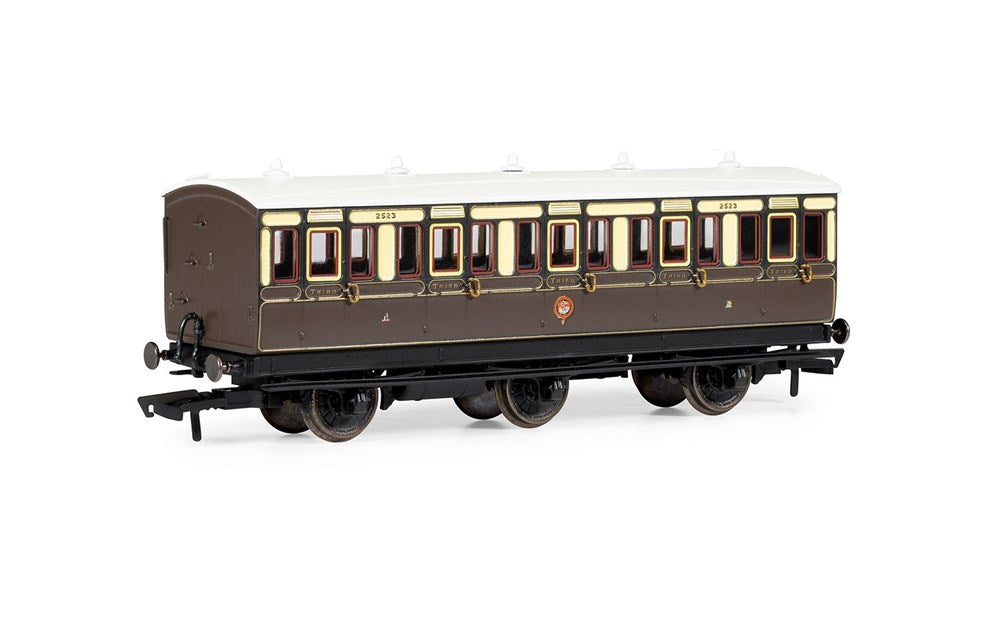 Hornby R40306 OO GWR, 6 Wheel Coach, 3rd Class, 2523 - Era 2/3