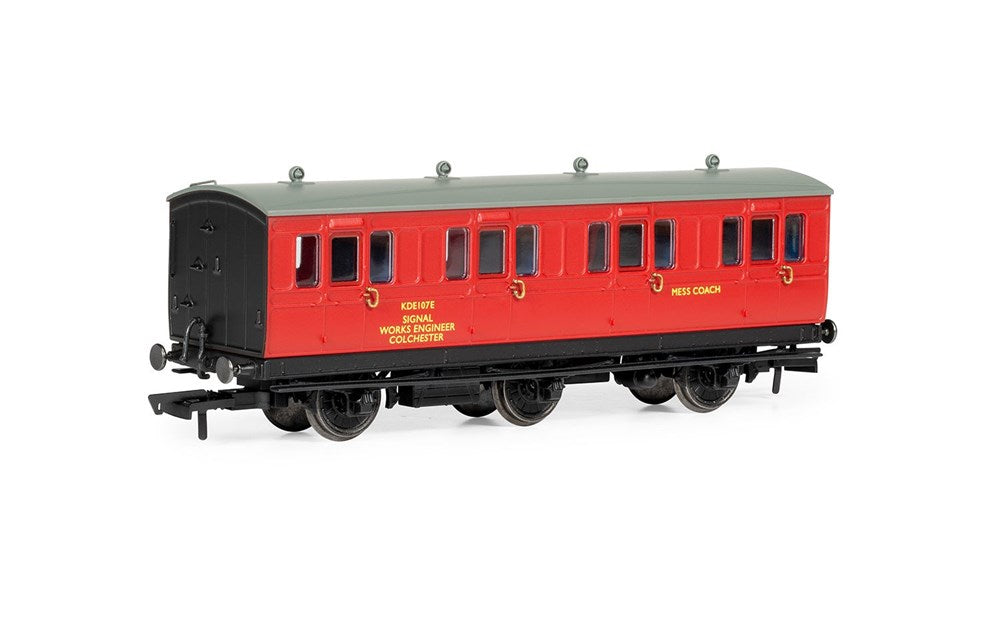 Hornby R40359 OO BR Departmental, 6 Wheel Crew Coach, KDE107E - Era 8