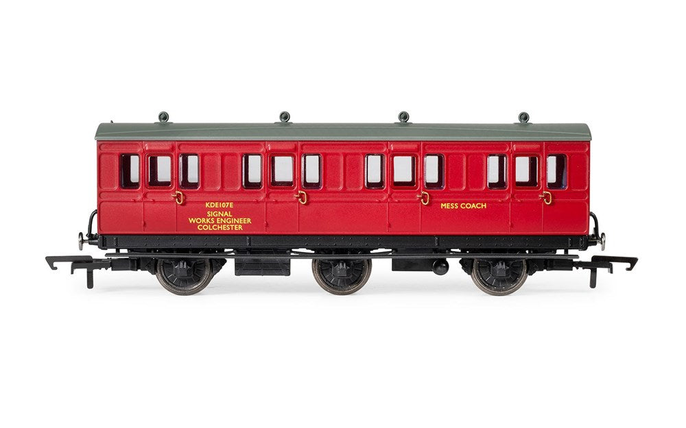 Hornby R40359 OO BR Departmental, 6 Wheel Crew Coach, KDE107E - Era 8