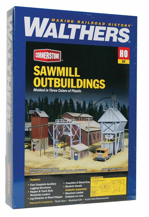 Walthers Cornerstone 933-3144 HO Sawmill Outbuildings Kit (4 buildings)