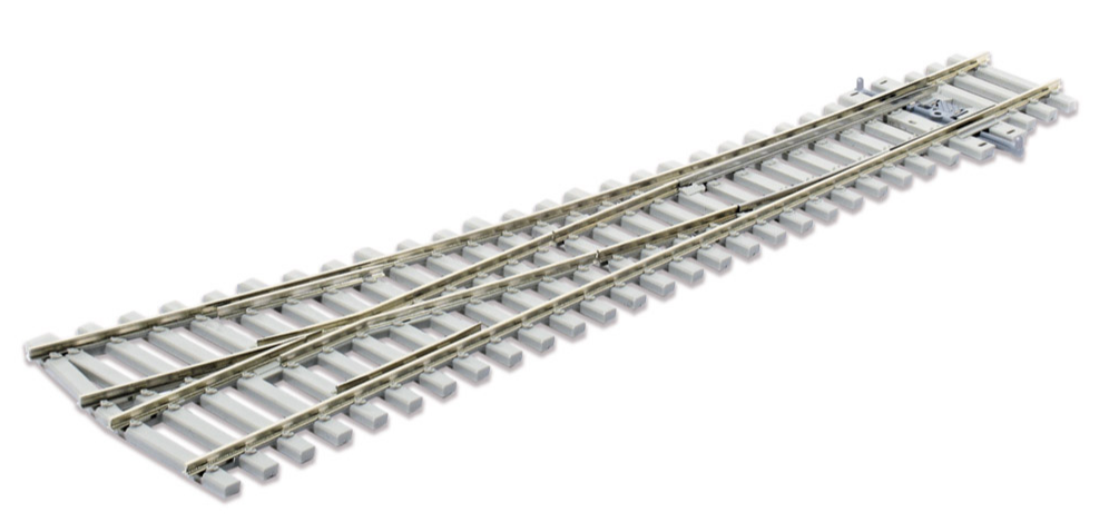 Peco SL-E1095 OO Turnout with Concrete Sleeper, Medium Radius, Right Hand (Code75) Electrofrog