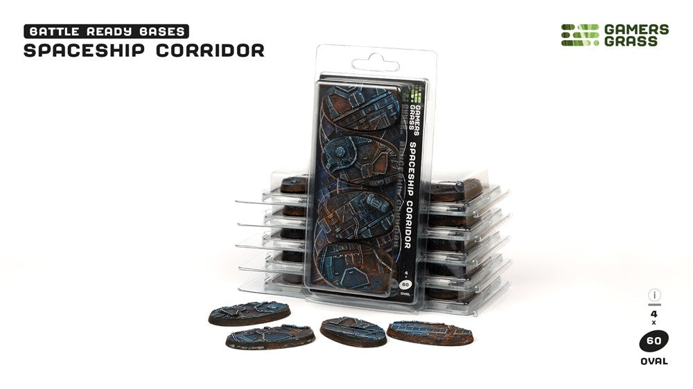 Gamers Grass Spaceship Corridor Bases - Oval 60mm (x4)