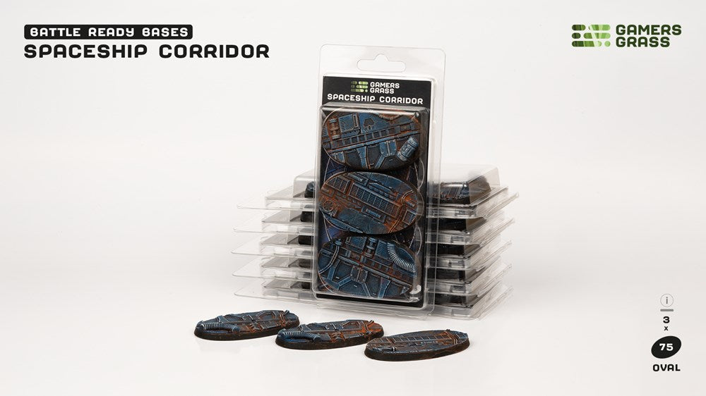 Gamers Grass Spaceship Corridor Bases - Oval 75mm (x3)