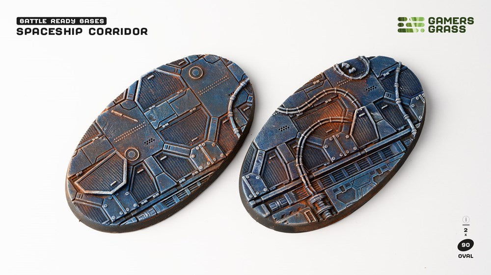 Gamers Grass Spaceship Corridor Bases - Oval 90mm (x2)