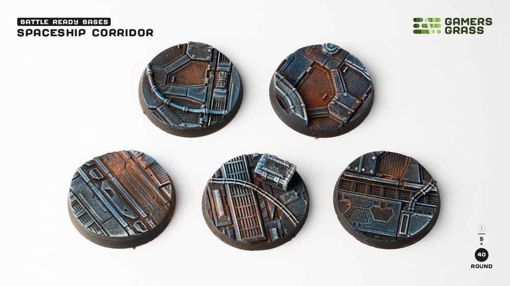 Gamers Grass Spaceship Corridor Bases - Round 40mm (x5)